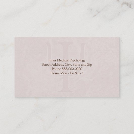 Carte de visite psychologue (Dos)