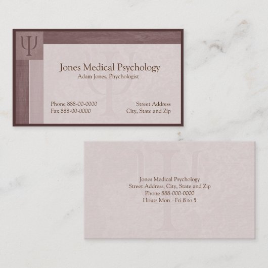 Carte de visite psychologue (Devant / Derrière)