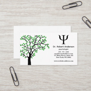 Carte De Visite Psychologue arbre vert 