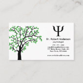 Carte De Visite Psychologue arbre vert  (Devant)