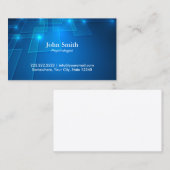 Carte De Visite Psychologue Arrière - plan bleu professionnel (Devant / Derrière)