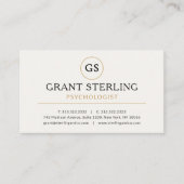 Carte De Visite Psychologue Blanc Or Moderne Elégant Luxe (Devant)