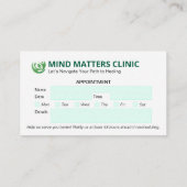 Carte De Visite Psychologue Clinique Affaires | Rendez-vous modern (Dos)