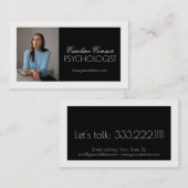 Carte De Visite Psychologue Conseiller matrimonial Noir Blanc (Devant / Derrière)