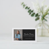 Carte De Visite Psychologue Conseiller matrimonial Noir Blanc (Debout devant)