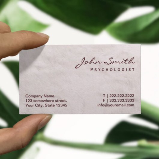 Carte de visite psychologue de fourrure blanche