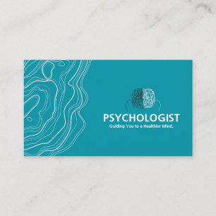 Carte De Visite Psychologue en santé mentale bleu et blanc