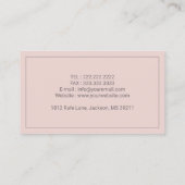 Carte De Visite Psychologue inscrit, rose pâle (Dos)