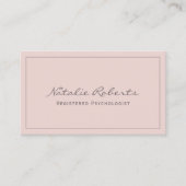Carte De Visite Psychologue inscrit, rose pâle (Devant)