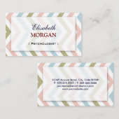 Carte De Visite Psychologue - Natural Graceful Chevron (Devant / Derrière)