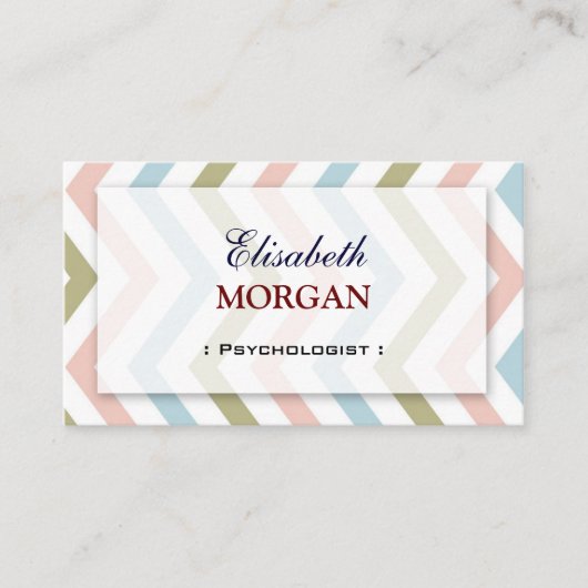 Carte De Visite Psychologue - Natural Graceful Chevron (Devant)