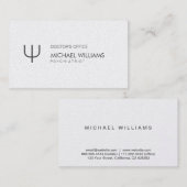 Carte De Visite Psychologue - Professionnel élégant symbole argent (Devant / Derrière)