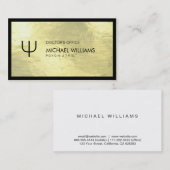 Carte De Visite Psychologue - Professionnel élégant symbole doré (Devant / Derrière)