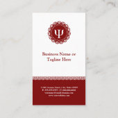 Carte De Visite Psychologue Professionnelle - Psychologie Symbole  (Dos)