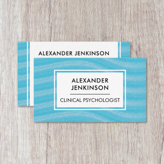 Carte De Visite Psychologue Psychiatre Thérapiste Zen Blue Waves