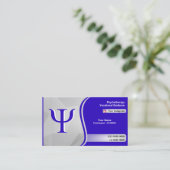 Carte De Visite Psychologue Psychologie Logo Bleu Gradient (Debout devant)