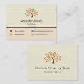 Carte De Visite Psychologue - Symbole d'arbre élégant (Devant / Derrière)