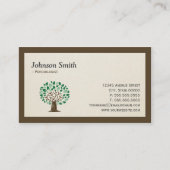 Carte De Visite Psychologue - Symbole d'arbre élégant (Devant)