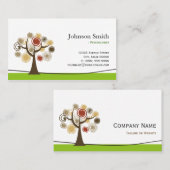 Carte De Visite Psychologue - Symbole Élégant Arbre de Vie (Devant / Derrière)