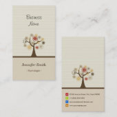 Carte De Visite Psychologue - Thème Naturel Élégant (Devant / Derrière)