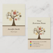 Carte De Visite Psychologue - Thème Naturel Élégant (Devant / Derrière)