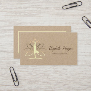 Carte De Visite Psychologue Thérapeute, Silhouette Dorée, Lotus, Y
