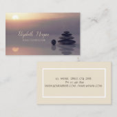 Carte De Visite Psychologue Thérapeute Zen, Coucher du soleil, Yog (Devant / Derrière)