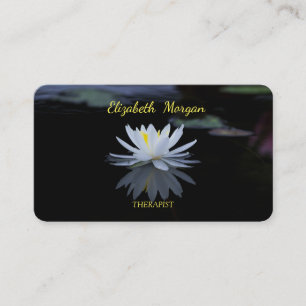 Carte De Visite Psychologue Thérapeute Zen,Fleur de Lotus Blanche
