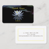 Carte De Visite Psychologue Thérapeutique Zen, Fleur de Lotus Blan (Devant / Derrière)
