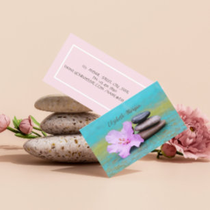 Carte De Visite Psychologue Thérapeutique Zen pierres, Fleur
