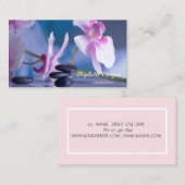 Carte De Visite Psychologue Thérapeutique Zen, Pierres, Orchidée (Devant / Derrière)