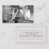 Carte De Visite Psychologue Thérapeutique Zen, Pierres, Orchidée (Devant / Derrière)