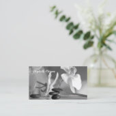 Carte De Visite Psychologue Thérapeutique Zen, Pierres, Orchidée (Debout devant)