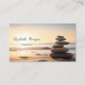 Carte De Visite Psychologue Thérapeutique Zen Stones Coucher de so (Devant)