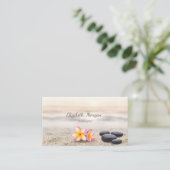 Carte De Visite Psychologue Thérapiste Zen Stones, Fleurs (Debout devant)