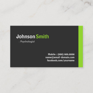 Carte De Visite Psychologue - Vert minimaliste moderne