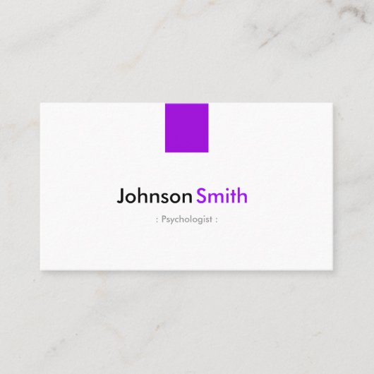 Carte De Visite Psychologue - Violet Violet Simple (Devant)