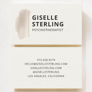 Carte De Visite Psychothérapeute Beige Neutre