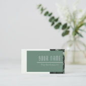 Carte De Visite Psychothérapeute Calme Vert Nature Minimale Modern (Debout devant)