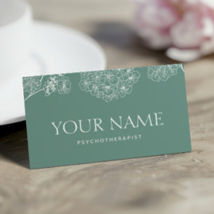 Carte De Visite Psychothérapeute Conseiller de famille tiré floral