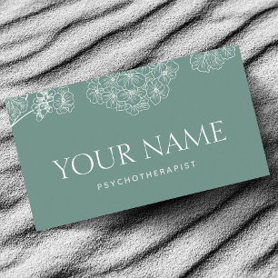 Carte De Visite Psychothérapeute Conseiller de famille tiré floral