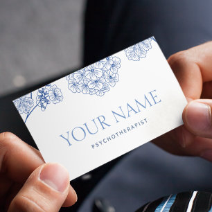Carte De Visite Psychothérapeute Conseiller de famille tiré floral
