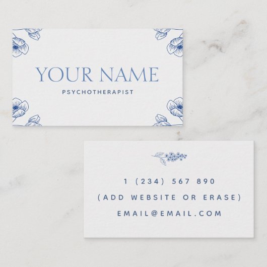 Carte De Visite Psychothérapeute Conseiller familial Elegant Class (Devant / Derrière)