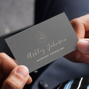 Carte De Visite Psychothérapeute du mariage Grey Bohemian