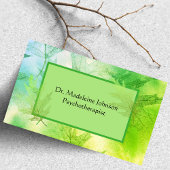 Carte De Visite Psychothérapeute feuillu Conseiller Green Blue Nat