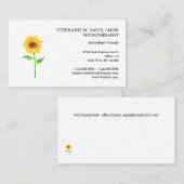 Carte De Visite Psychothérapeute moderne Tournesol (Devant / Derrière)