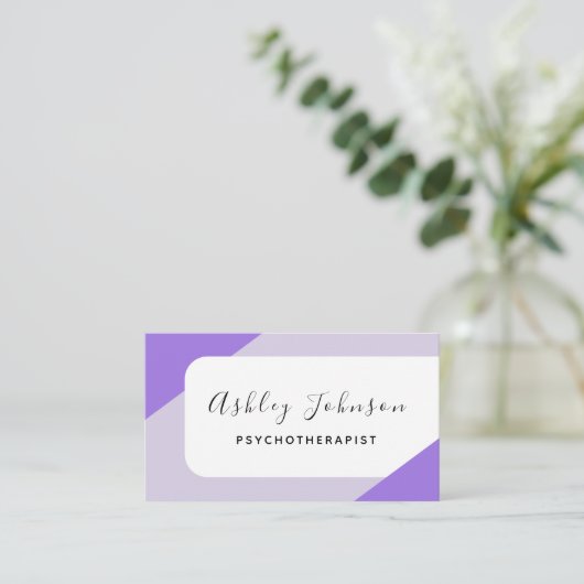 Carte De Visite Psychothérapeute moderne violet rose Élégant Simpl (Debout devant)