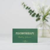 Carte De Visite Psychothérapeute Psychologue Main Tiré Vert (Debout devant)