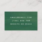 Carte De Visite Psychothérapeute Psychologue Main Tiré Vert (Dos)