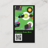 Carte De Visite Pub DJ - Disque Cool Jockey Mixer Deck - QR Code (Dos)